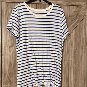 GAP Blue and White Striped Short Sleeve Tee